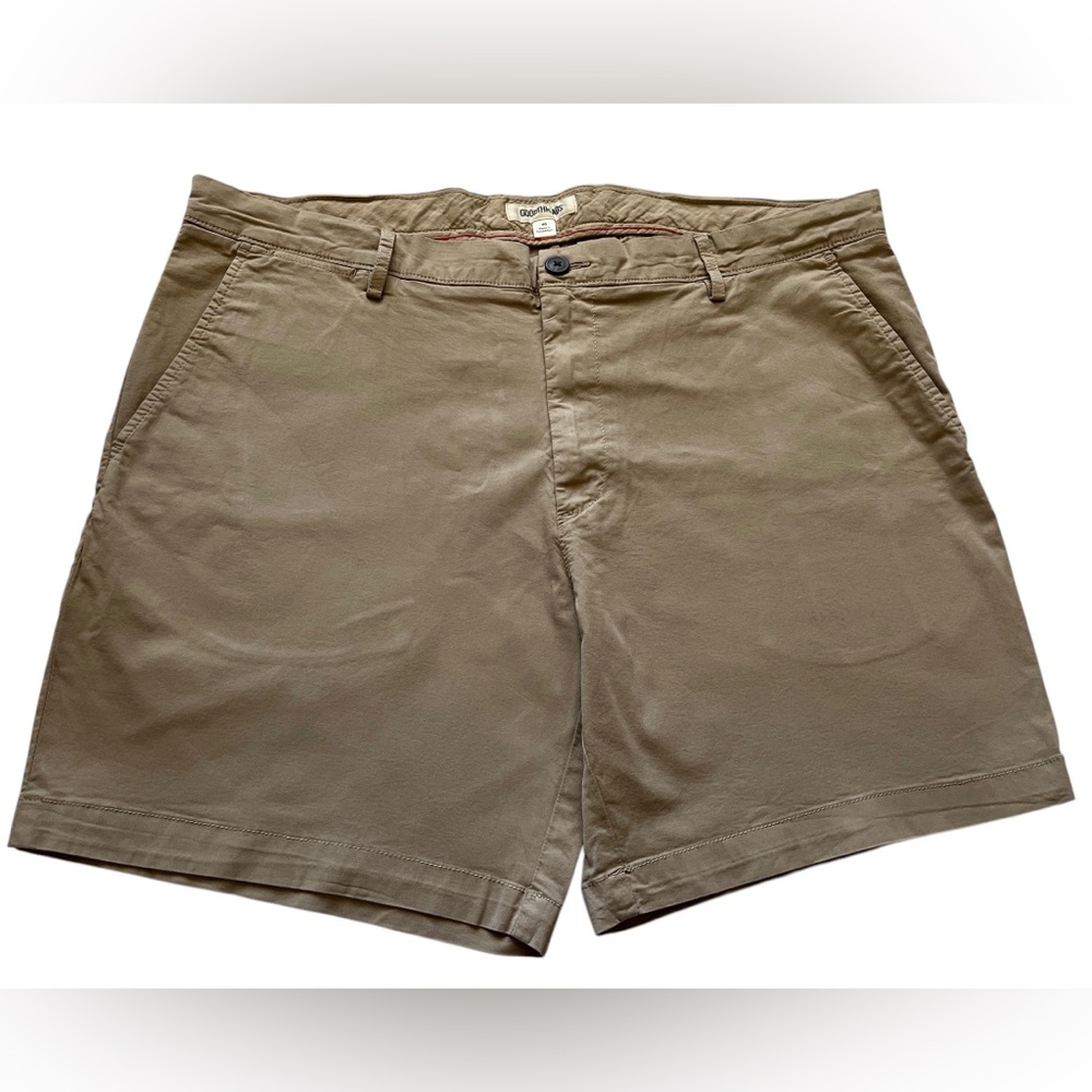 Men’s Tan Flat Front Chino Shorts with Relaxed Fit